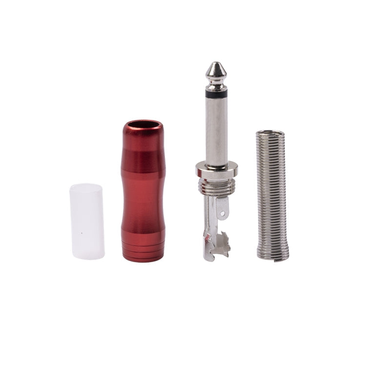 BLS01 DIY Soldering 6.35mm Mono Guitar Audio Cable Plug(Red)