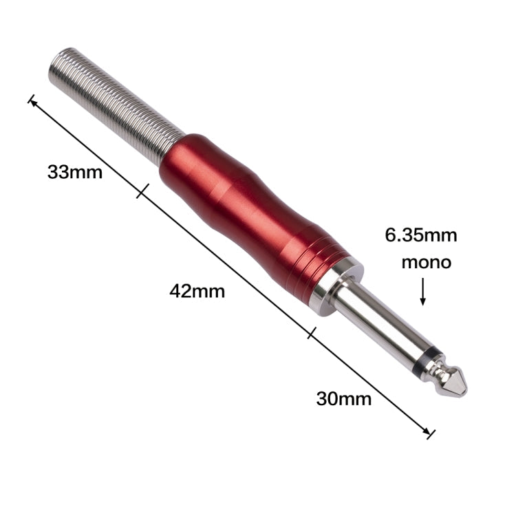 BLS01 DIY Soldering 6.35mm Mono Guitar Audio Cable Plug(Red)