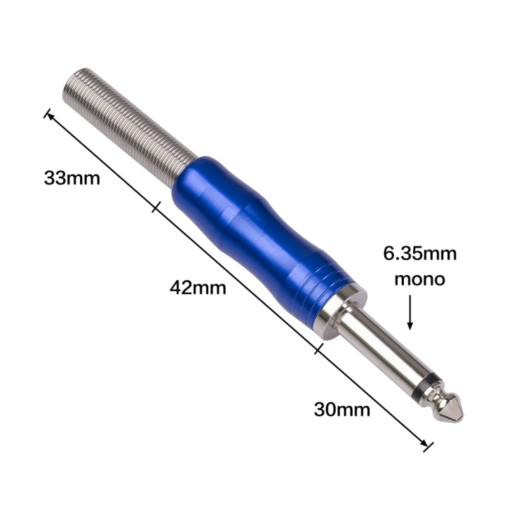 BLS01 DIY Soldering 6.35mm Mono Guitar Audio Cable Plug(Blue)