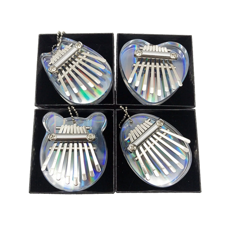 Mini Dazzle Acrylic 8 Tone Thumb Piano Kalimba Musical Instruments(Heart)