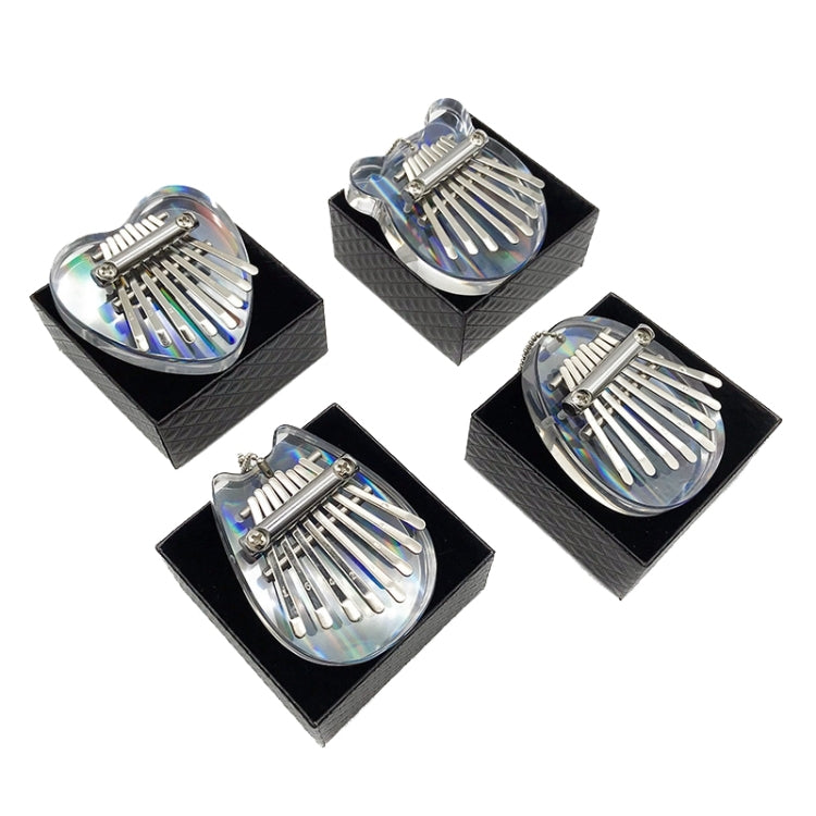Mini Dazzle Acrylic 8 Tone Thumb Piano Kalimba Musical Instruments(Heart)