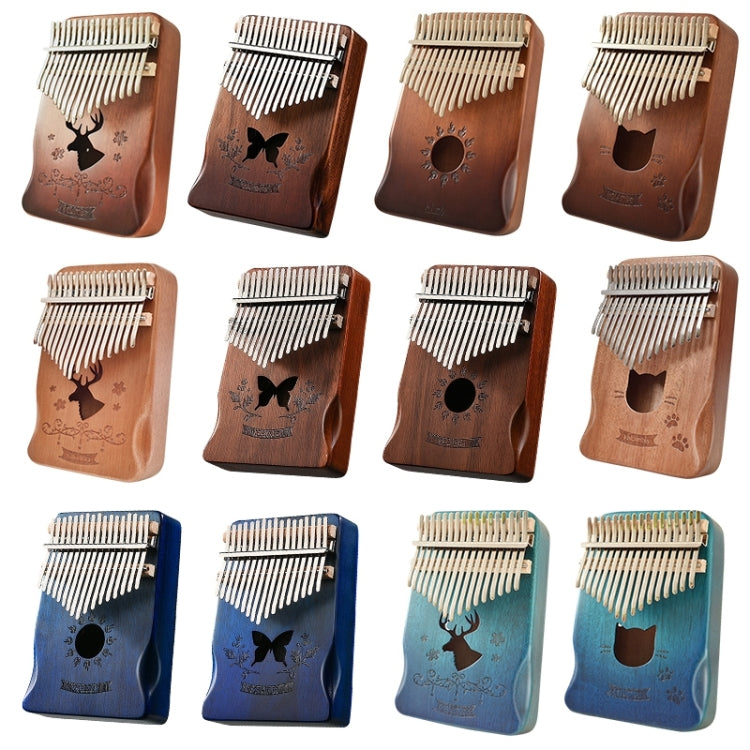 17 Tone Acacia Wood Thumb Piano Kalimba Musical Instruments(Brown-Reindeer)