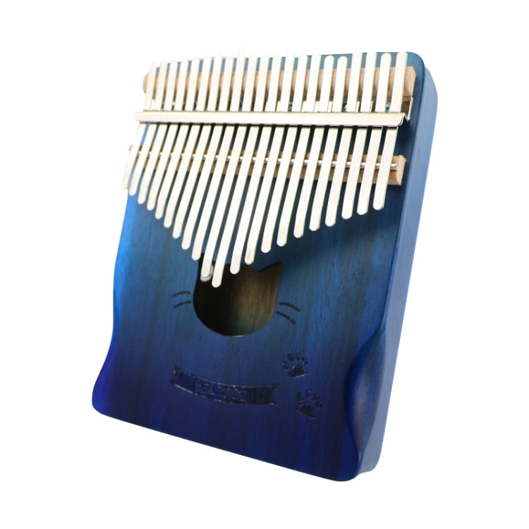 21 Tone Acacia Wood Thumb Piano Kalimba Musical Instruments(Aurora Blue-Cat)