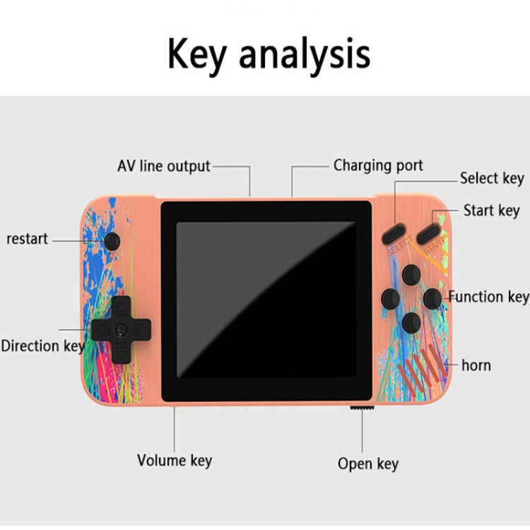 G3 Macaron 3.5 inch Screen Handheld Game Console Built-in 800 Games(Pink)