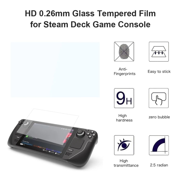 10 PCS 0.26mm 9H 2.5D Tempered Glass Film For Steam Deck Game Console