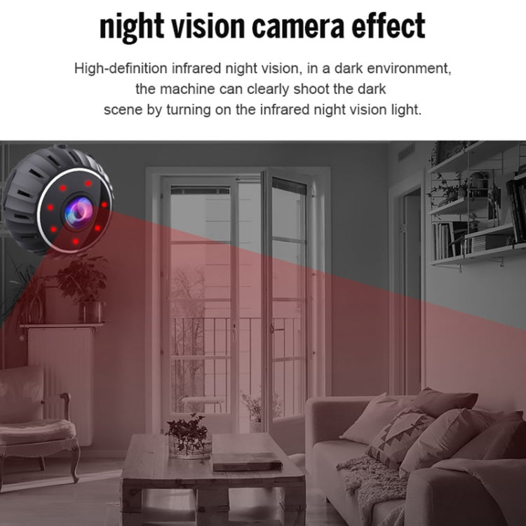 X10 HD Infrared Night Vision Mini WiFi Camera With Base(Black)