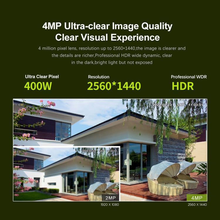 SriHome SH037B 4MP Full Color Night Vision IP66 Waterproof Bullet Camera, POE Version, UK Plug