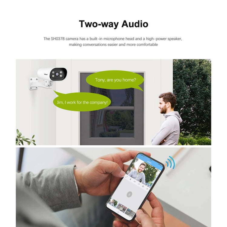 SriHome SH037B 4MP Full Color Night Vision IP66 Waterproof Bullet Camera, POE Version, AU Plug