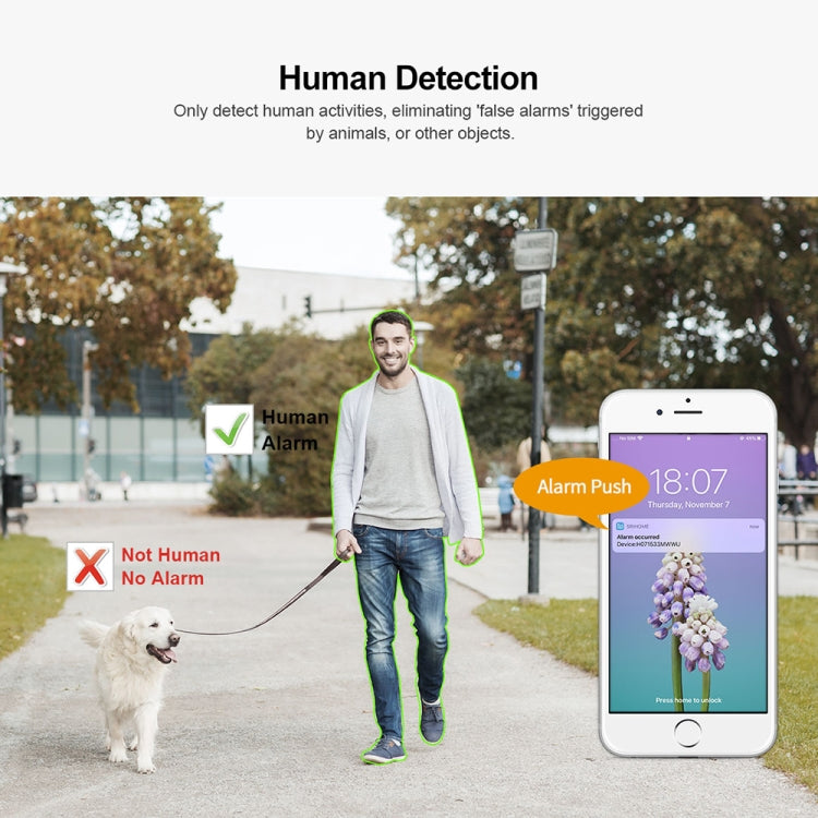 SriHome SH039B 3MP Sound and Light Alarm IP66 Waterproof Dome Camera, AU Plug