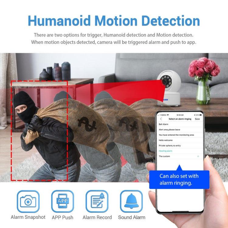 ESCAM QF005 4MP Indoor HD WiFi Pan-tilt Camera, Support Motion Detection / Two-way Audio / Night Vision(UK Plug)