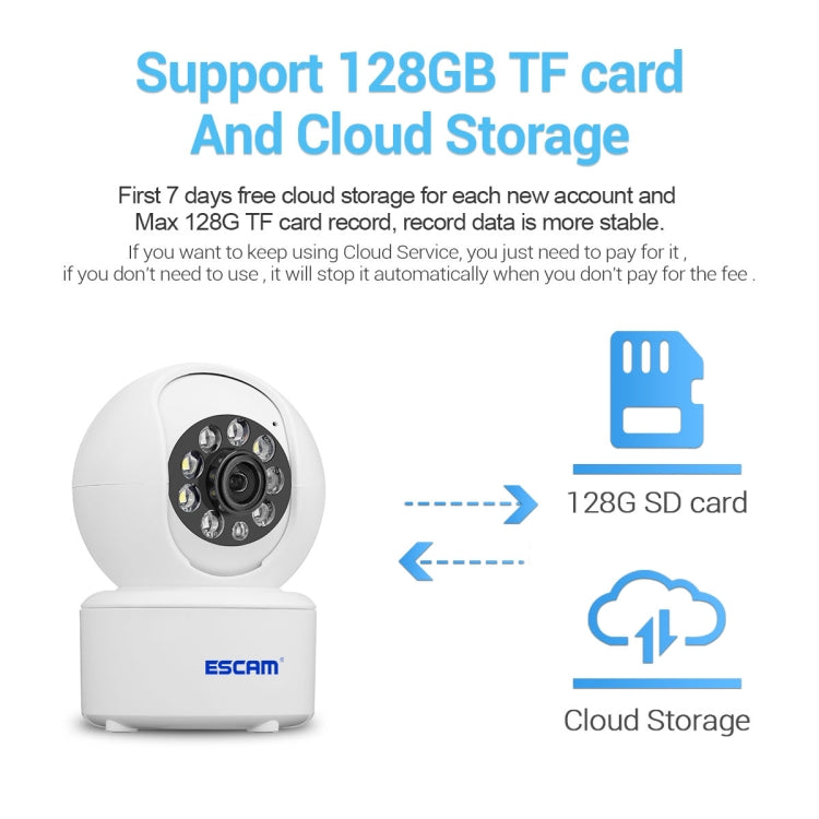 ESCAM QF005 4MP Indoor HD WiFi Pan-tilt Camera, Support Motion Detection / Two-way Audio / Night Vision(US Plug)