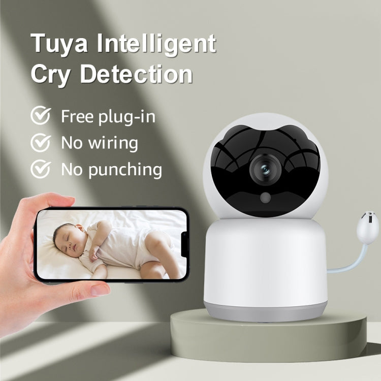 YT51 1920x1080 Home Baby Wireless Camera, Support Infrared Night Vision / Baby Crying Detection, with Temperature and Humidity Sensor, UK Plug(White)