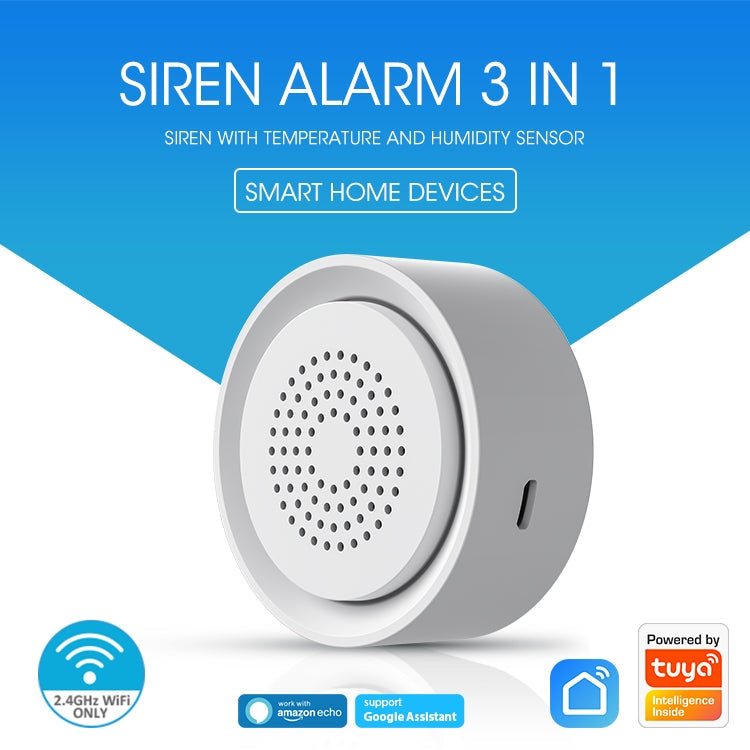 NEO NAS-AB03WT WiFi USB Siren Alarm with Temperature & Humidity Sensor