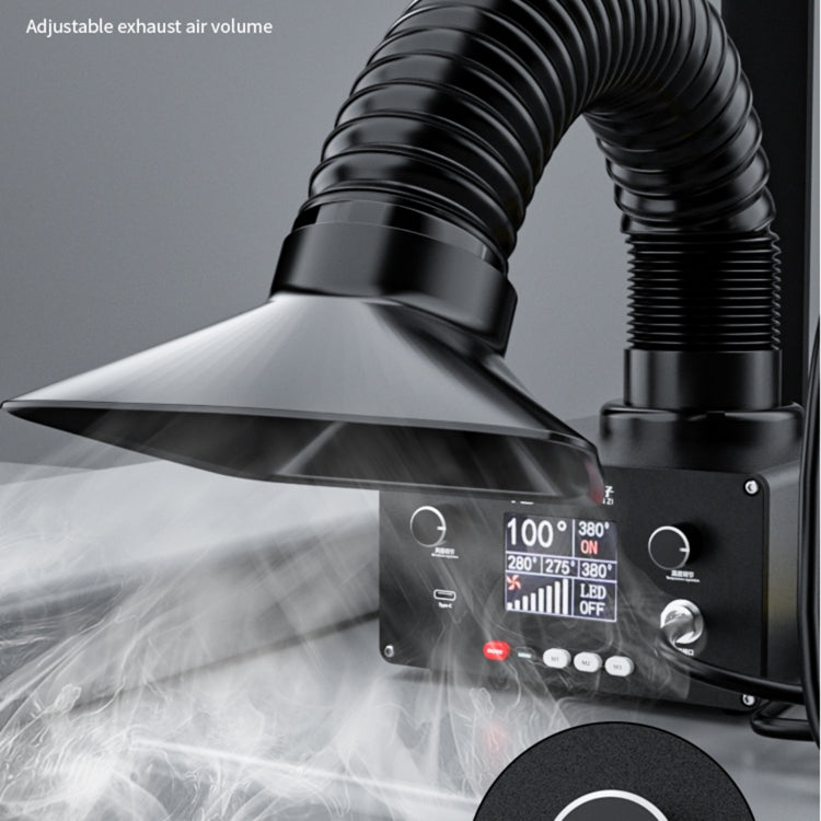 TBK D-201 2 in 1 Intelligent Constant Temperature Soldering Iron With Solder Smoking Absorber Tool, UK Plug