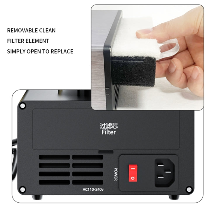 TBK D-201 2 in 1 Intelligent Constant Temperature Soldering Iron With Solder Smoking Absorber Tool, AU Plug