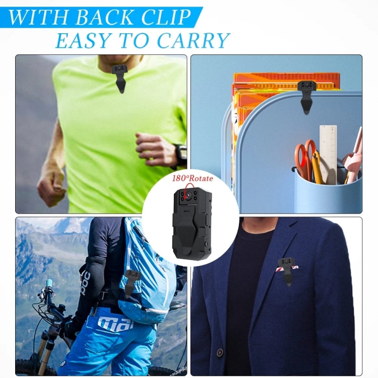 WD16 Mini HD WiFi Camera 180 Degrees Recorder with Back Clip(Black)