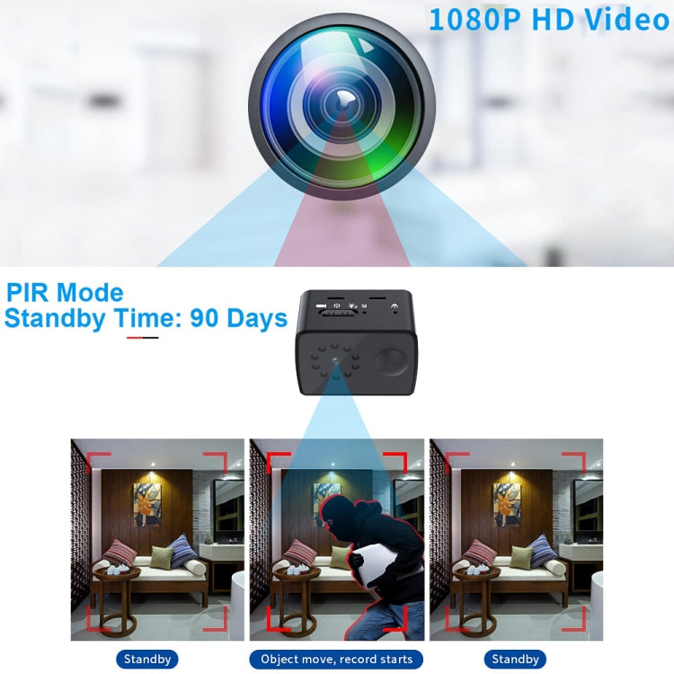 MD20 Mini 1080P HD Camcorder Night Vision PIR Motion Action Micro Camera(Black)