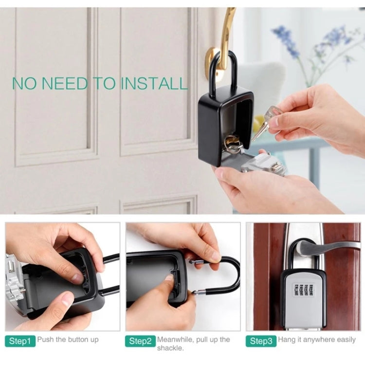 KS6500 Installation-free Hanging Decoration Key Password Box(Black)