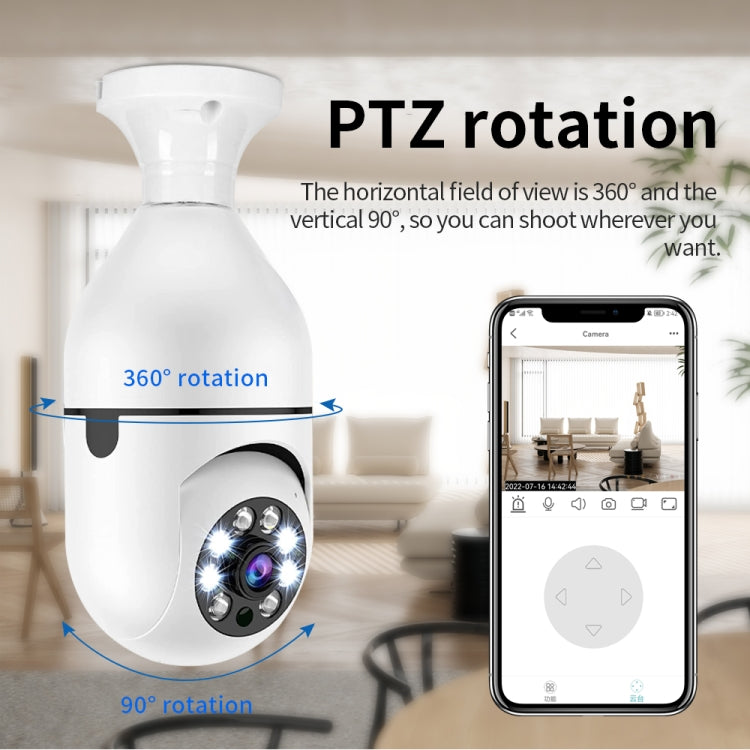 A6 2MP HD Light Bulb WiFi Camera Support Motion Detection/Two-way Audio/Night Vision/TF Card With 16G Memory Card