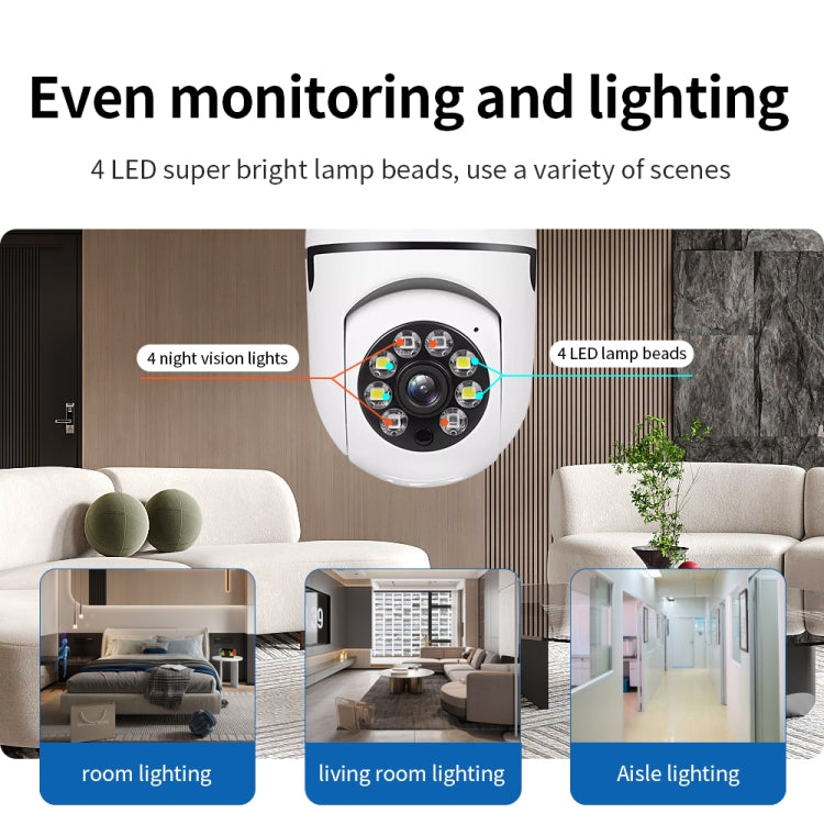 A6 2MP HD Light Bulb WiFi Camera Support Motion Detection/Two-way Audio/Night Vision/TF Card With 32G Memory Card