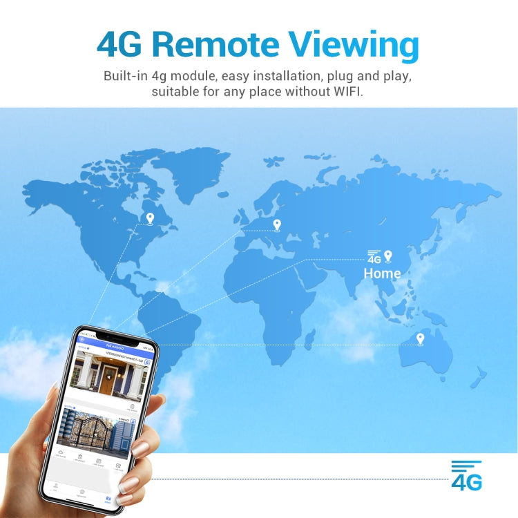 ESCAM QF724 3MP 24h Recording Cloud Storage PT 4G PIR Alarm IP Camera with Solar Panel, European Signal Bands