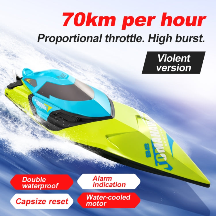 S2 Waterproof High Speed RC Speedboat Toy Boat(Blue)
