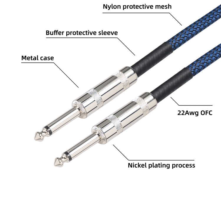 TC048BL 6.35mm Plug Male to Male Electric Guitar Mono Audio Cable, Length:5m