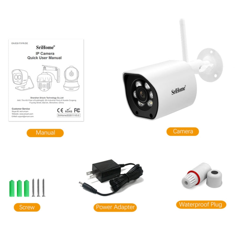 SriHome SH034C 4.0MP AI Humanoid Tracking WiFi Outdoor Surveillance Camera(US Plug)