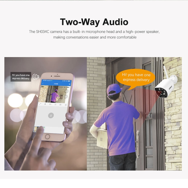 SriHome SH034C 4.0MP AI Humanoid Tracking WiFi Outdoor Surveillance Camera(US Plug)