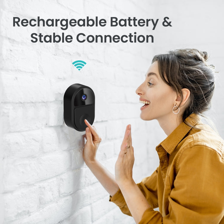 ML18 Mini Ultra Wide Angle Smart Video Doorbell Support Two-way Voice(Black)