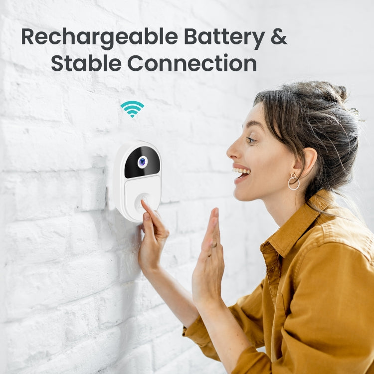 ML18 Mini Ultra Wide Angle Smart Video Doorbell Support Two-way Voice(White)