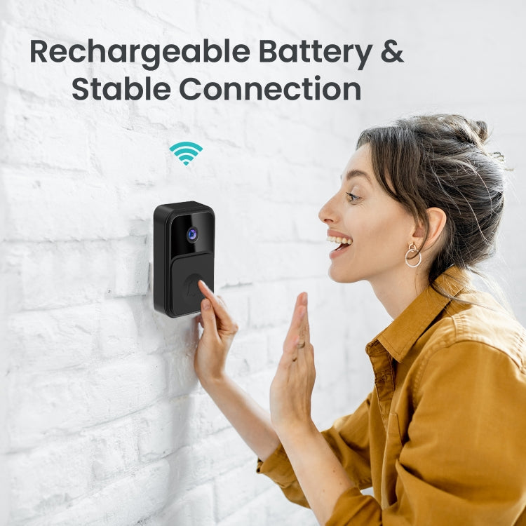 ML19 90 Degree Wide Angle Wireless Smart Video Doorbell(Black)