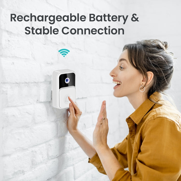 ML19 90 Degree Wide Angle Wireless Smart Video Doorbell(White)