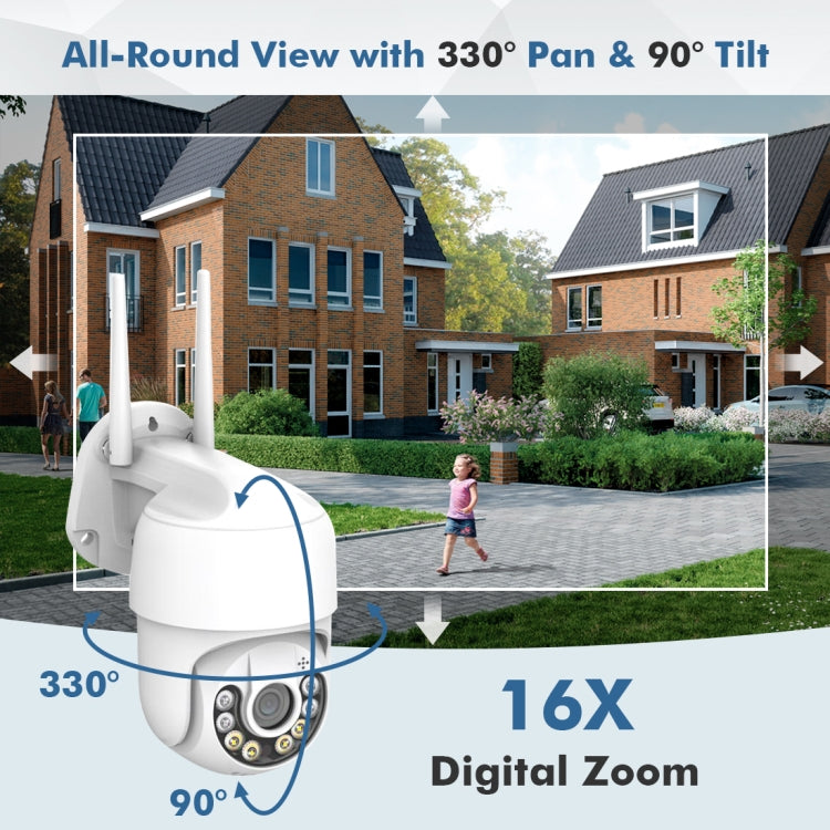 QX59 1920 x 1080P HD 2MP Wireless WiFi Smart Surveillance Camera Support Night Vision & Motion Detection & Two-way Audio & TF Card, Specification:US Plug