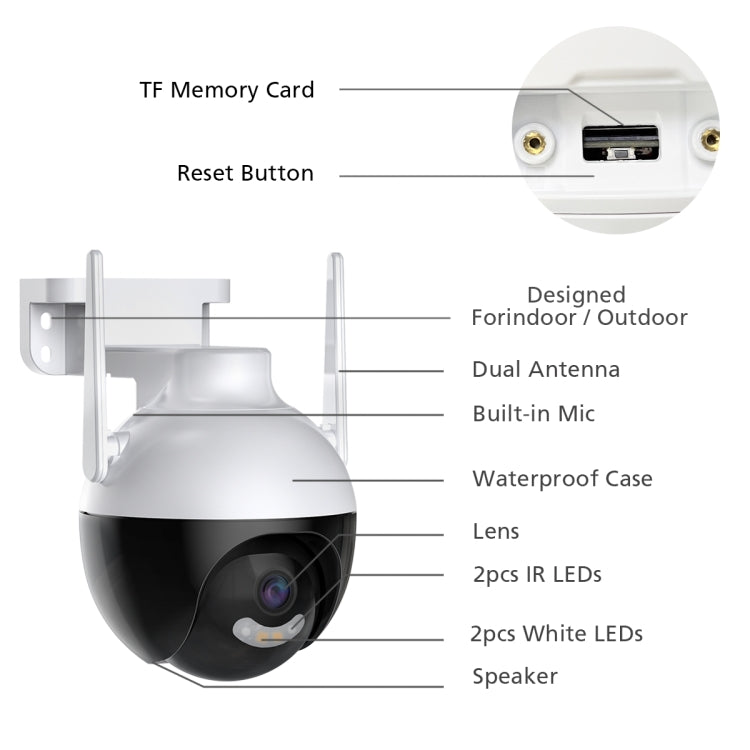 A18 4MP HD Wireless WiFi Smart Surveillance Camera, Specification:UK Plug