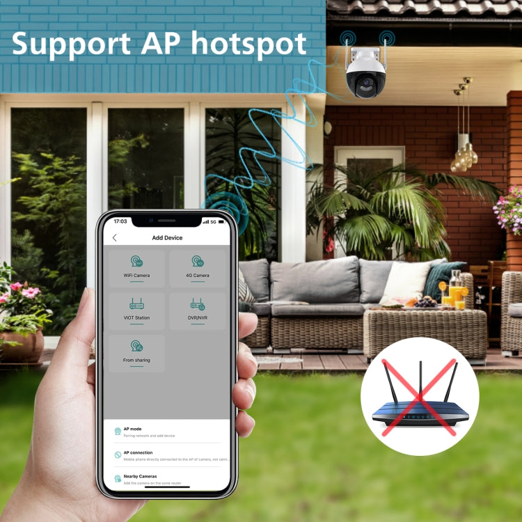 A18 8MP HD Wireless WiFi Smart Surveillance Camera, Specification:US Plug