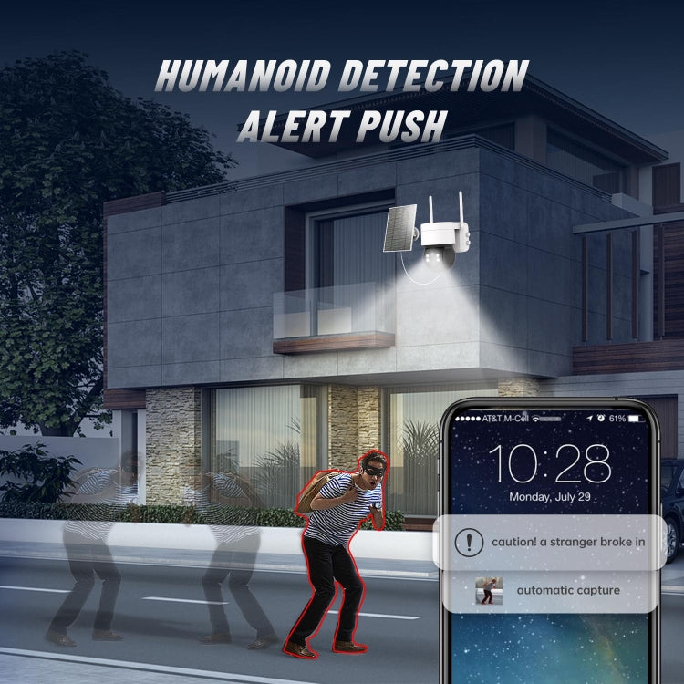 T34 2MP HD IP66 Waterproof Wireless WiFi Solar Camera(White)