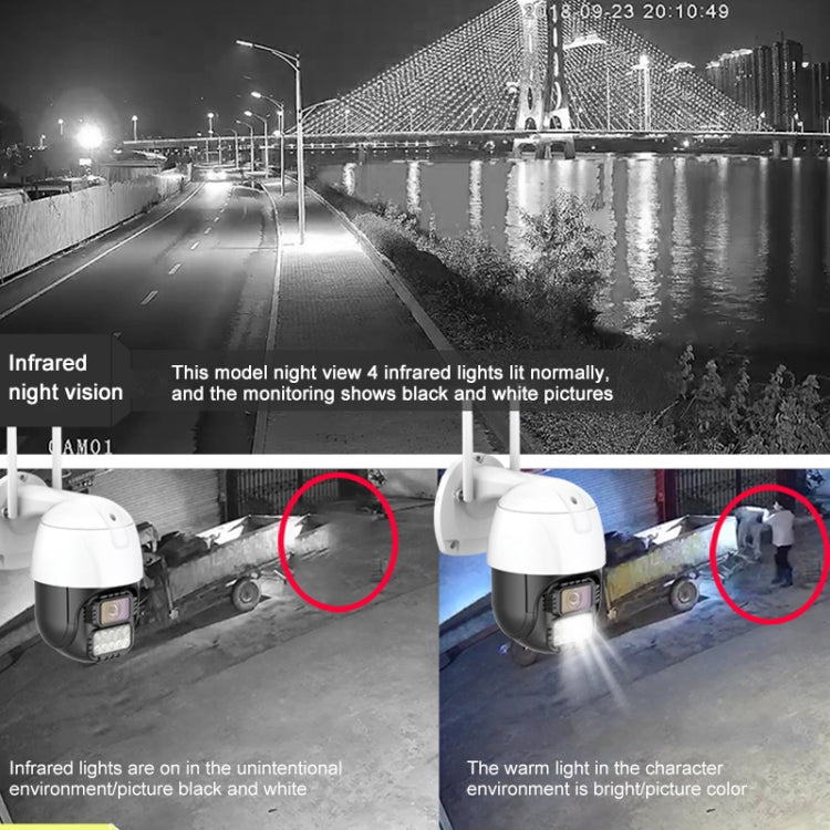 QX67 3MP Humanoid Recognition AI Alarm WiFi Dome IP Camera, AU Plug