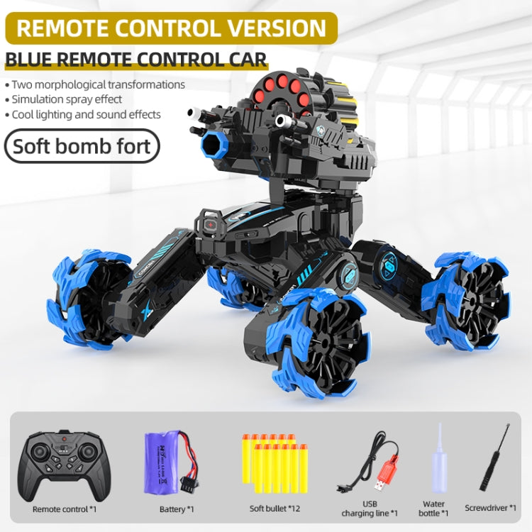 DM-518 Four-wheel Battle Blooming Tire Spray Remote Control Car, Specification:Single Control Soft Bomb(Blue)