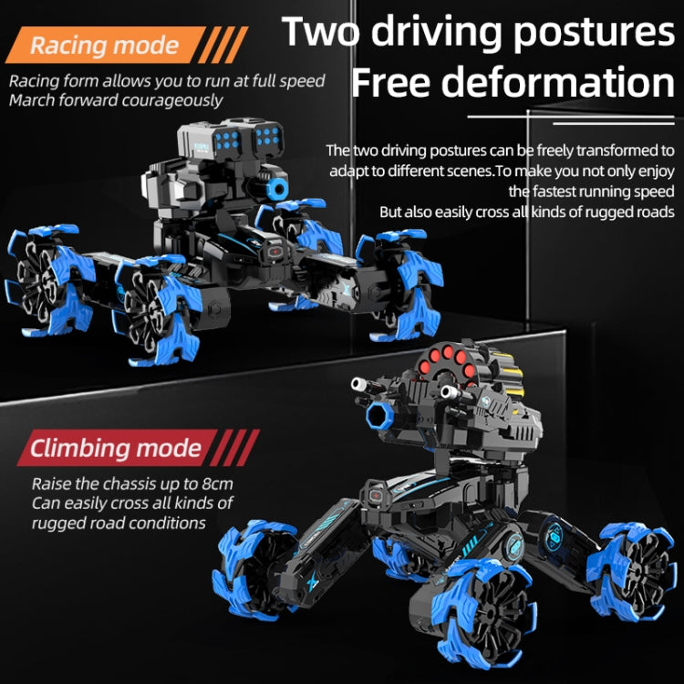 DM-518 Four-wheel Battle Blooming Tire Spray Remote Control Car, Specification:Dual Control Soft Bomb(Blue)