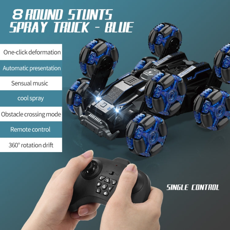 DM-558 Eight Wheel Stunt Drift Spray Remote Control Car, Specification:Single Control(Blue)