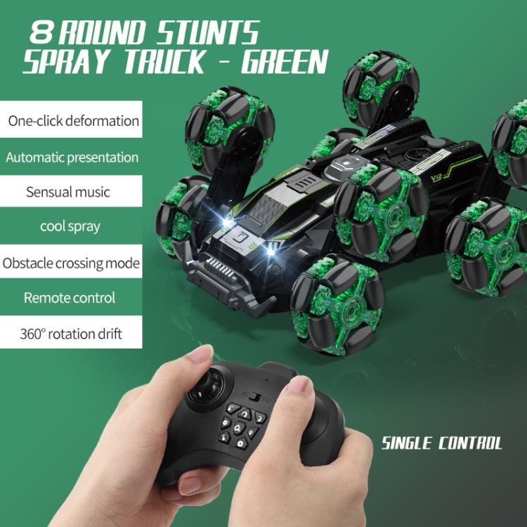 DM-558 Eight Wheel Stunt Drift Spray Remote Control Car, Specification:Single Control(Green)