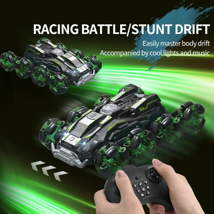 DM-558 Eight Wheel Stunt Drift Spray Remote Control Car, Specification:Single Control(Green)