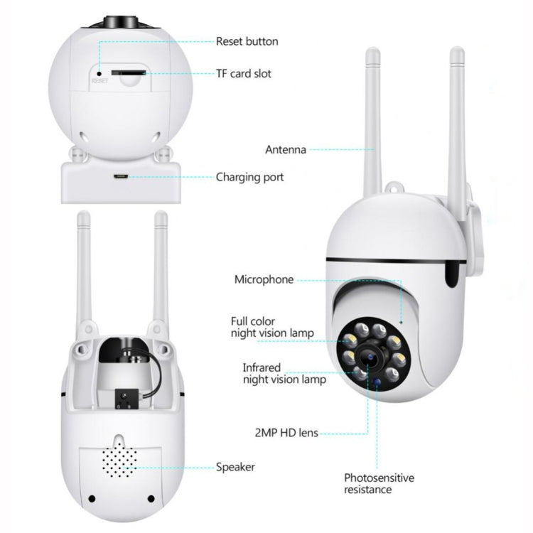 A7 1080P HD Wireless WiFi Smart Surveillance Camera Support Night Vision / Two Way Audio with 32G Memory