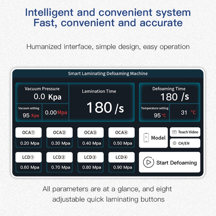 TBK 208C 15-inch Curved Screen Laminating and Defoaming Machine, Plug:EU Plug