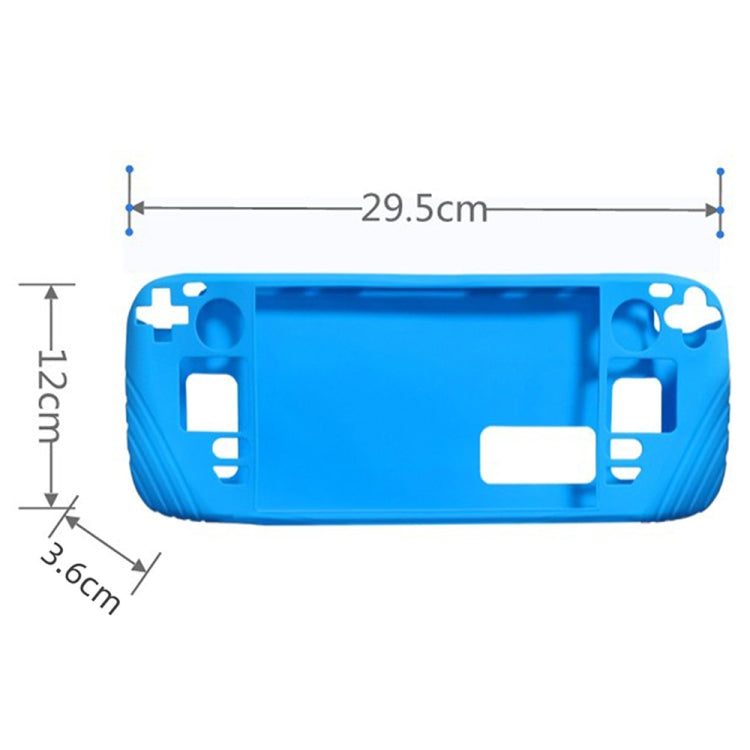 For Steam Deck Shockproof Silicone Game Console Protective Case(Cyan)