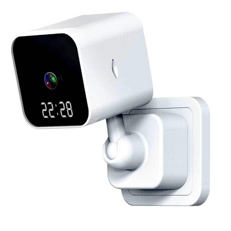 DP27 1080P Clock Plug Card WiFi Camera, Support Two-way Voice Intercom & Mobile Monitoring, Specification:US Plug(White)