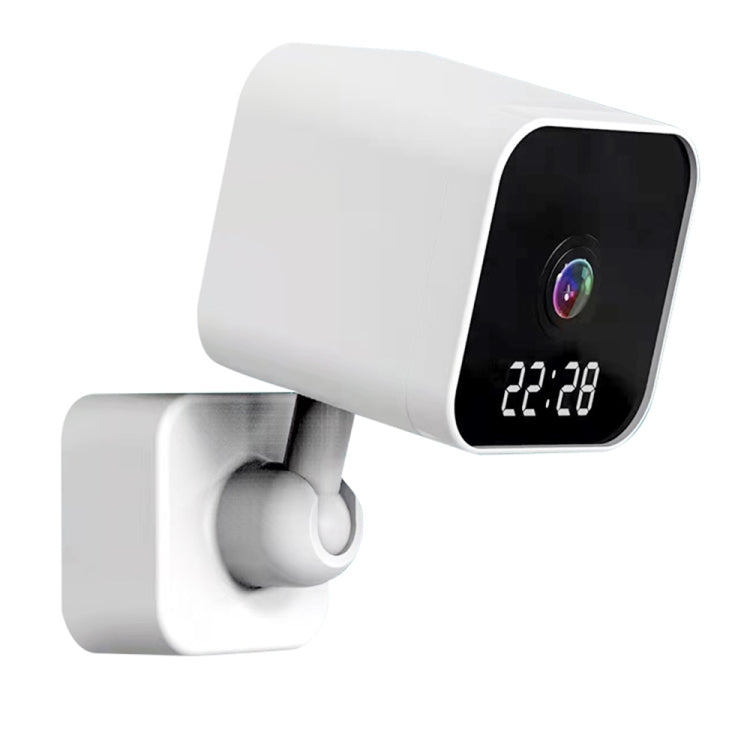 DP27 1080P Clock Plug Card WiFi Camera, Support Two-way Voice Intercom & Mobile Monitoring, Specification:US Plug(White)