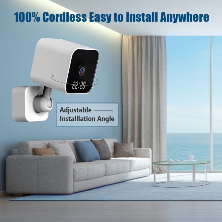 DP27 1080P Clock Plug Card WiFi Camera, Support Two-way Voice Intercom & Mobile Monitoring, Specification:US Plug(White)