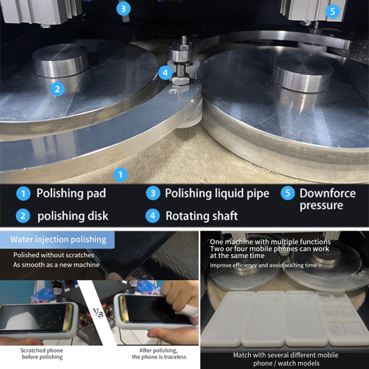 TBK 938L Multi-station Mobile Phone Screen Water Mill Polishing Machine(US Plug)